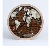 30cm Orologio Da Parete a Muro per Legno Mappa dei continenti Decorazione