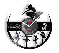 30cm Orologio Parete Ballerina Ragazza Asilo Nido Ragazze Camera Wall Art Decorativo Orologio da parete Orologio Danza Ragazze Disco in vinile Orologio da parete Ballerini di danza classica Regalo