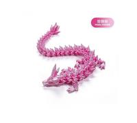 (30CM,Pearl Powder)3D Printing Decoration Joint Movable Crystal Gem Dragon Decoration Hand-Made Suit Dragon Decoration
