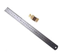 30cm Steel Ruler Woodworking Marking Tool | Brass Slide Block for Accurate Measuring | Sturdy Steel Ruler for Woodworking/Metalworking/DIY Projects | Inch & Centimeter Scales