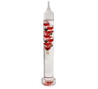 30cm Tall Free Standing Galileo Thermometer with 7 red floating globes