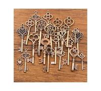 30g/pack Vintage Antico Carino Cuore Chiave Charms Misto Lega Chiavi Ciondolo Per Gioielli Fai Da Te Forniture Accessori, Misura unica, Agata