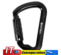 30kN Climbing Carabiner for Rock Climbing Camping Gym Rescue (Black Automatic) I