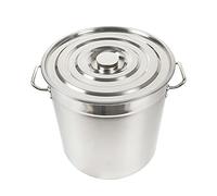 30L/50L/70L Pentola per zuppe, in acciaio inox 201, con coperchio, universale, per catering, con coperchio, manici laterali rinforzati in acciaio inox (30L)