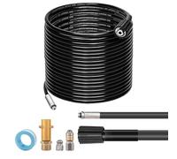 30M Tubo di Sonda Sturatubi per Idropulitrici Kärcher K2 K3 K4 K5 K6 K7,Set di tubi per la pulizia dei tubi,180bar 60°C,con Ugelli Rigidi + Rotanti,M22 adattatore