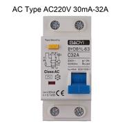 30mA -10A Circuito Interruttore Residuo Corrente Corte Tipo A Sovraccarico Rccb