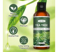 30ml/100ml Olio di Tea Tree con profumo duraturo in delicata bottiglia portatile. Per la cura del viso, dei capelli & del corpo, adatto per diffusori, casa, auto & viaggi, regalo ideale per le vacanze