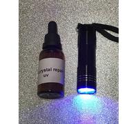 30ML Resina UV, Colla per Riparazione di Cristallo, Vetro, Metallo, 9 Led Torcia