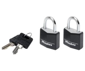 30mm Covered Alluminio Lucchetti, 2 Confezione - 9130EURTBLK