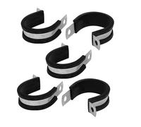 30mm Dia EPDM Rubber Lined P Clips Cable Hose Pipe Clamps Holder 5pz