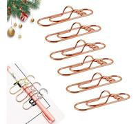 30PCS 3 Colors Heart Pen Clip Metal Pencil Clips Multifunctional Rose Gold Silver Carbon Steel Paperclip, Paperclip Pens Holder, Heart Shaped Metal Pens Clip for Students, and Teachers (Pink-6pcs)