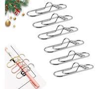 30PCS 3 Colors Heart Pen Clip Metal Pencil Clips Multifunctional Rose Gold Silver Carbon Steel Paperclip, Paperclip Pens Holder, Heart Shaped Metal Pens Clip for Students, and Teachers (Silver-6pcs)