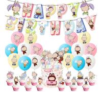30PCS Birthday Decoration Supplies Decorazioni a Tema Adatto Per Il Compleanno Dei Bambini e Decorazioni Per Feste Di Anniversario Bandiere Di Palloncini