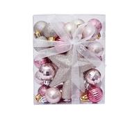 30Pcs Christmas Balls Topper Star Set Hanging Christmas Tree Decorations Pendant for Home Decor 2026 Xmas Ornament Accessories(Pink Rose Gold)