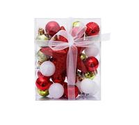 30Pcs Christmas Balls Topper Star Set Hanging Christmas Tree Decorations Pendant for Home Decor 2026 Xmas Ornament Accessories(Red White Gold)