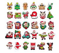 30PCS Ciondoli per Scarpe a Tema Natale, Santa Alce Elfo Treno Scarpa Charms, Xmas Ciondoli CLOG Charms in PVC per Jibbitz Crocs, Scarpa Decorazione Charms, Regalo del Partito per Ragazzi Ragazze