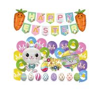 30pcs Decorations with Balloon,easter Bunnies, 'happy Easter' Decoration for Home, Party, Bunny Supp