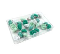 30Pcs Flower Drawing Pins Rose Decorative Push for Cork Board Floral Thumb Tacks for Wall Bulletin Board Travel Map Drawing Thumbtacks