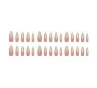 30pcs French Tip Press On Nails Lungo Mandorla Unghie Finte Acrilico Lucido Stick On Nails Full Covers Unghie Artificiali