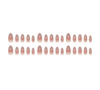 30pcs French Tip Press On Unghie A Forma di Mandorla Stick On Unghie Acriliche Lucide Unghie Fint