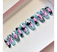 30PCS Halloween Falso Zoccoli Blu Webspinner Web Cristallo Piano Persistere Zoccoli Artificiali Per Le Donne Gotico Nail Art Costume Accessori