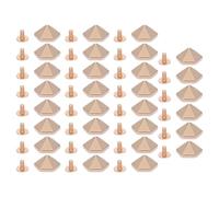 30Pcs Hex Screwback Rivets, 15mm / 0.59 inch Metal Punk Rivets Pyramid Studs, Zinc Alloy Pointed Screw Rivets for Handbags, Shoes, Belts, Leather Crafts (Silver) (Gold)
