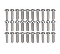 30Pcs Hex Socket Button Head Screw Set, M10x1.5 Coarse Thread Stainless Steel Screws, A2-70 Grade Fasteners with ISO7380 Standard for Automotive Engineering and DIY Projects (M10*35)