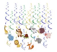 30pcs Jungle Animal Hanging Swirl Decorations Soffitto Decor Swirls for Baby