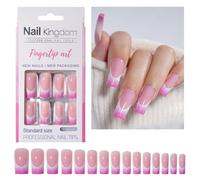 30pcs Lungo Piazza Francese Tip Press On Nails Acrilico Lucido Unghie Finte Stick On Unghie Manicure Unghie Art