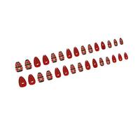 30Pcs Mandorla Press On Nails Natale Francese Unghie Finte Acriliche Unghie Artificiali Colle Su Unghie Per Le