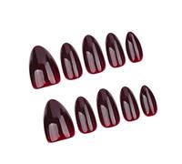 30pcs Mandorle Pressa Su Unghie Rossore Di Vino Francese Falso Acrilico Falso Adesivi Artificiali Donne Chiodo Bara Mandorla Chiodo Francese