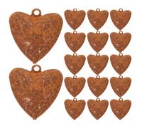 30Pcs Metal Heart Bells Rusty Finish Decorative Bells for Holiday Decor