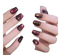 30pcs Occhio di Gatto Breve Unghie Artificiali Premere Su Unghie Acriliche Unghie Artificiali Manicure Ung