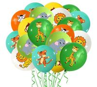 30pcs Palloncini Compleanno Animali Giungla,Palloncini Lattice 12 Pollici,Palloncino in lattice Bambini,Palloncini Animali Tema,Palloncini Giungla Safari,Decorazione per Feste di Animali Selvatici