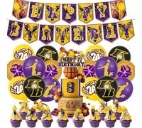 30PCS Per Feste Basket Set di Stoviglie da Basket Piatti Feste Basket Decorazione per Feste Tema Basket Bambini Basket Tema Forniture per Feste Basket Compleanno Decorazioni