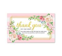 30pcs Rose Flower Thank You Card Messaggio Card Insert For Your Order Greeting For Retail For Your Order Cards personalizzati