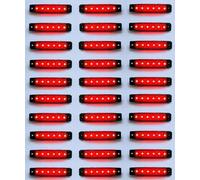 30pcs Rosso 24V 6 LED Fianco Posteriore Indicatore Frecce Luci per Volvo DAF Man