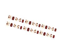 30Pcs Square Press On Nails Valentine French Falso Acrilico Falso Colle Artificiali Su Per Le Donne Piazza Unghie Finte