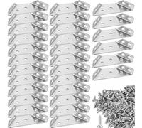 30Pcs Staffe Angolari Acciaio Inox con Viti, Squadrette Triangolari Metallo Universale, Connettori Angolo Mobili Resistente, Attrezzo Rinforzo Staffa per Scaffali Legno, Armadi, Tavoli, Sedie,Librerie