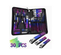 30PCS Stainless Steel Nail Clippers Complete Convenient Nail Care Kit with Storage Case for Home Travel