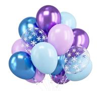 30Pezzi Palloncini Frozen,Palloncini Viola Blu,Stampa Fiocchi di Neve