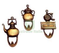 30PZ GANCI IN METALLO ADESIVI BOBBY ASSORTITI BRONZO SFUMATO MM.40X60H.: