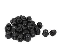 30pz M8 Filettato Dia Cupola Testa Acciaio Cappuccio Dadi Esagonali Neri