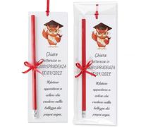 30pz Segnaposto Segnalibri Laurea Bigliettini Bomboniera Laurea, Disegno Gufo con Matite, Cartoncini Gadget Decorazione Tavolo Laurea