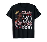 30th Birthday Black Queen Chapter 30 Fabulous Since 1996 Maglietta