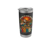 30th Birthday Retro Sloth Tropical Vintage 1996 30 Years Old Bicchiere termico in acciaio inox doppia parete