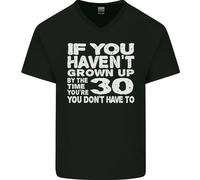 30th Compleanno 30 Età Don'T Grow Up Divertente Uomo Scollo A V Cotone T-Shirt