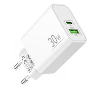 30W 2-Porto USB C/A Caricatore per iPhone 17/Pro Max/17 Air, 16/16e/15/14/13/12/11 Pro Max Plus, iPad Pro Air, Caricabatterie USBC Rapido Tipo C PD+QC Alimentatore