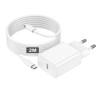 30W Caricatore per iPhone 17/17 Pro/17 Air/16/16 Pro Max/16 Plus/16e/15/15 Pro/15 Pro Max/15 Plus/iPad PRo/iPad Air, USB C Caricabatterie iPhone Alimentatore Presa Spina Rapido con Cavo USB Type C 2 M