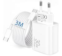 30W Caricatore USB C Caricabatterie con 3M Lungo Tipo C Cavo per iPhone 17/Air/16/15 Pro Max Plus 16e, iPad Pro Air 13/11, iPad 10/11/A16, Rapido Alimentatore Fast Charger Type C PD Spina Presa